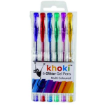  Glitter Gel Pens - 6 Piece  